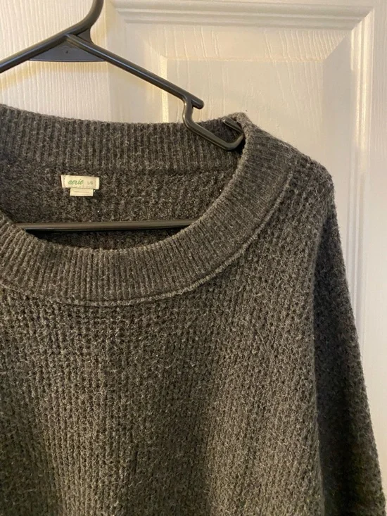 aerie Charcoal Ribbed Crewneck Sweater - Picture 2 of 6